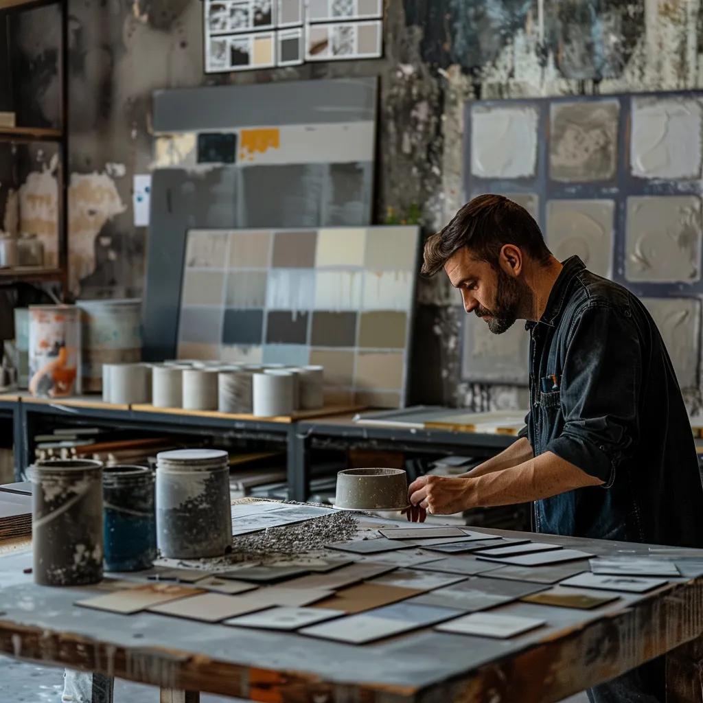 Business owner evaluating different concrete sealers, illustrating the selection process for commercial use