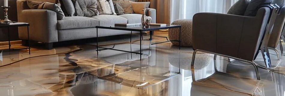 Stylish epoxy flooring in a modern home, highlighting durability and design versatility